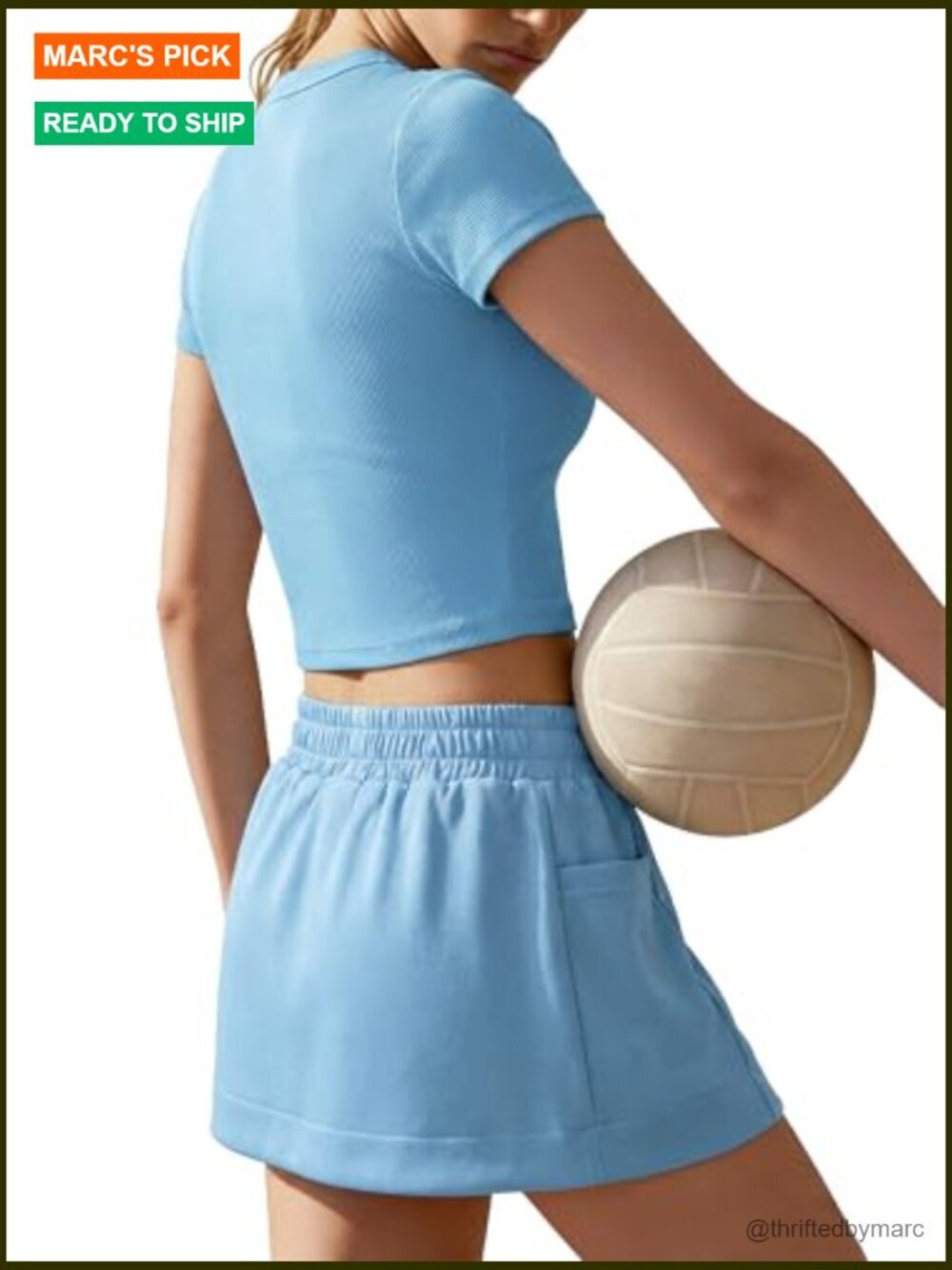 Women's 2-Piece Skort Set Polyester Spandex Activewear Casual Outfit - Picture 6 of 7